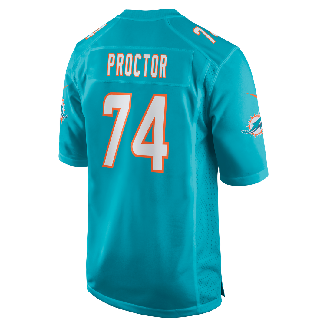 Miami Dolphins Kadyn Proctor Nike Team Game Jersey - Aqua