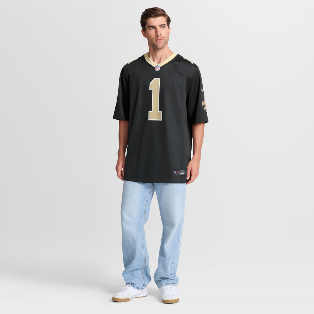 New Orleans Saints Number 1 Groom Nike Game Jersey - Black