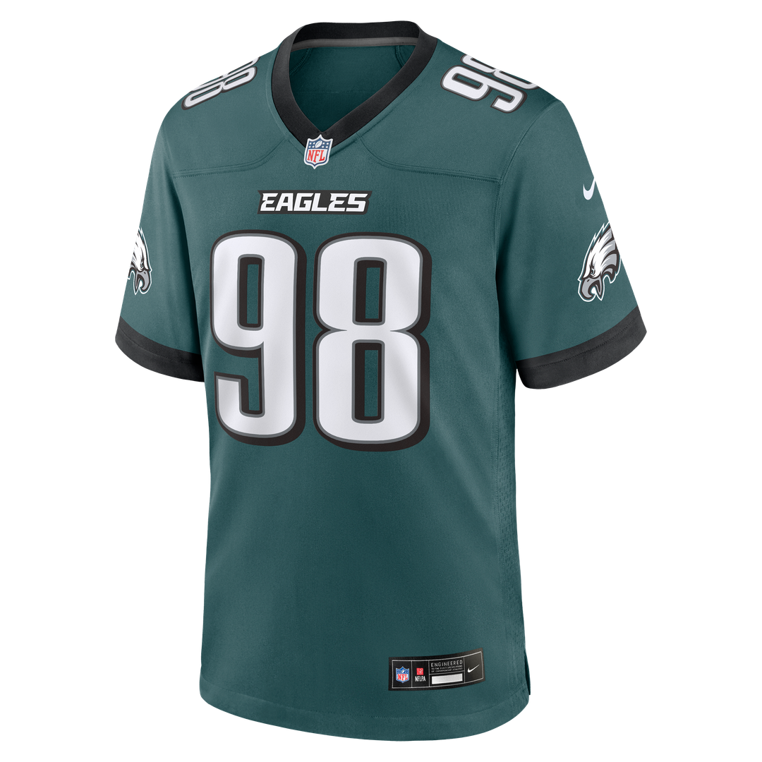 Philadelphia Eagles Jalen Carter Nike Team Game Jersey - Midnight Green