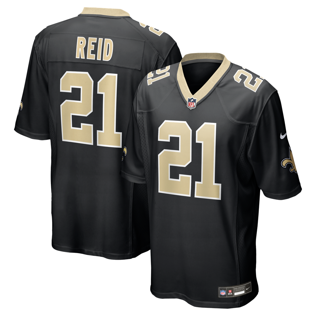 New Orleans Saints Justin Reid Nike Team Game Jersey - Black