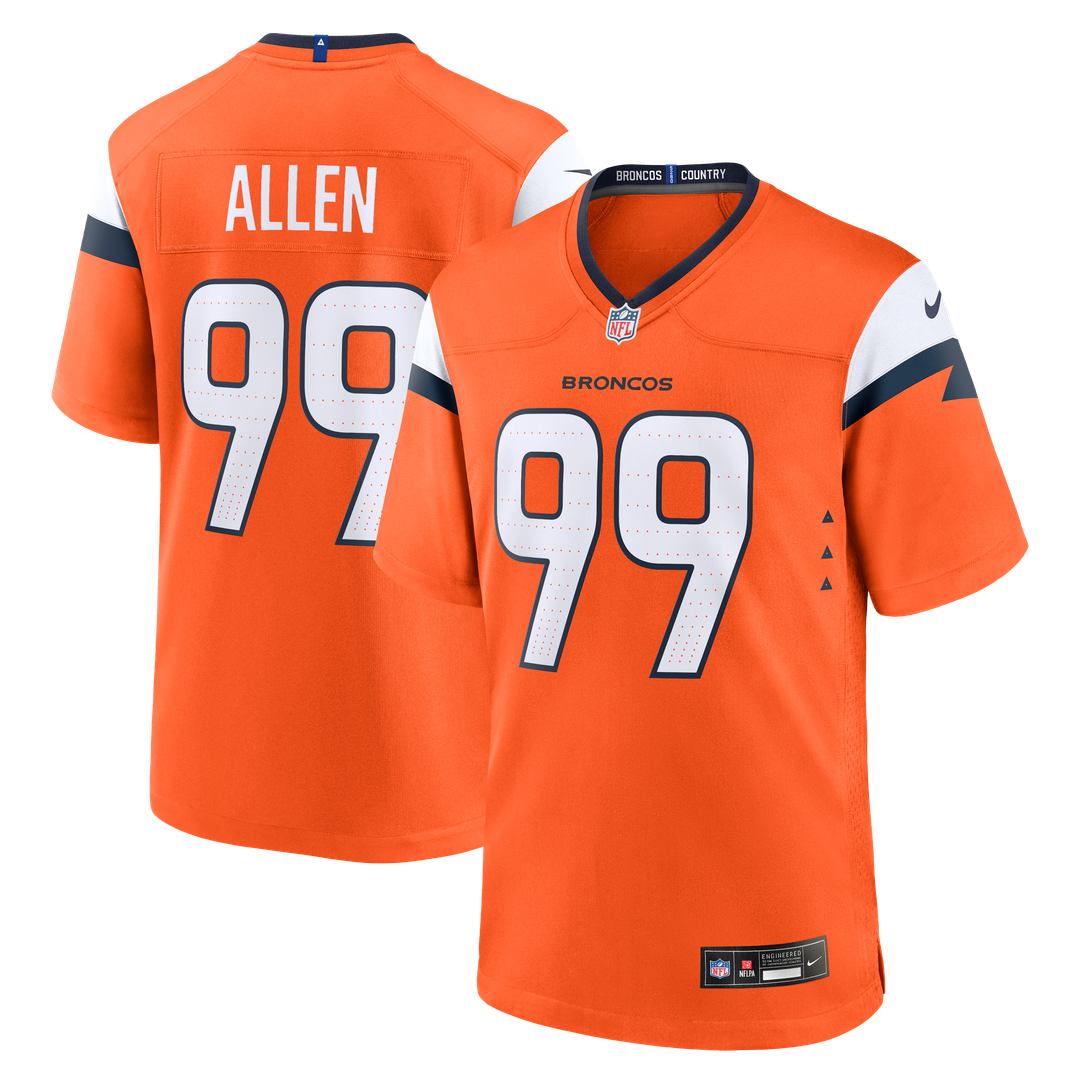Denver Broncos Zach Allen Nike Team Game Jersey - Orange