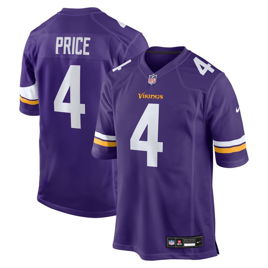 Minnesota Vikings Myles Price Nike Team Game Jersey - Purple