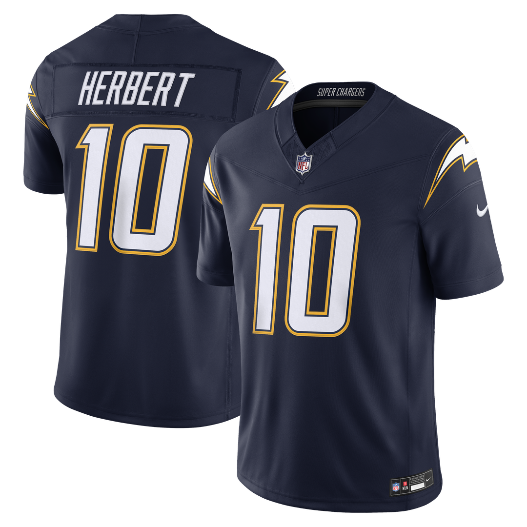 Los Angeles Chargers Justin Herbert Nike Alternate Super Chargers Vapor F.U.S.E. Stitched Limited Jersey - Navy