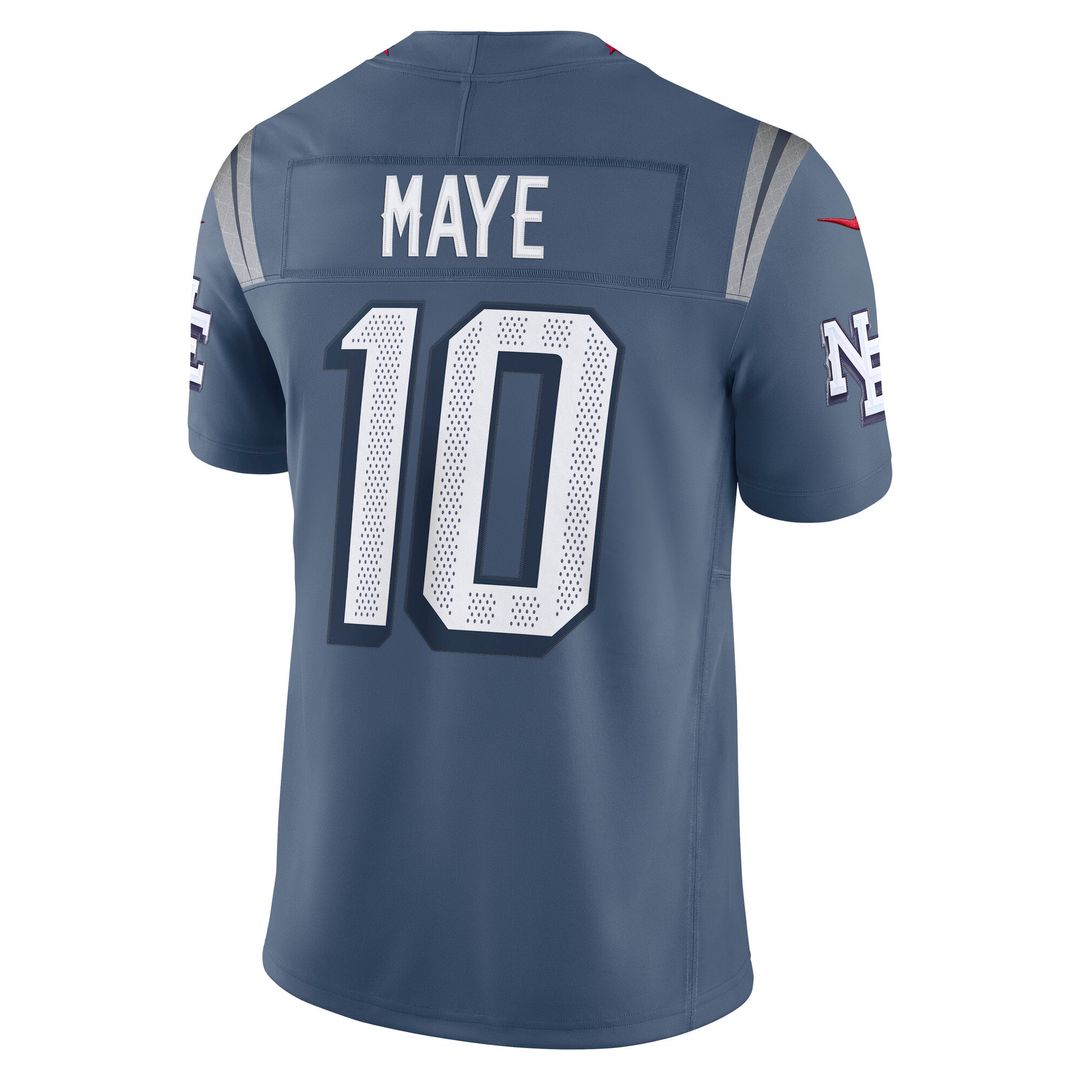 New England Patriots Drake Maye Nike Rivalries Collection Stitched Limited Jersey - Blue