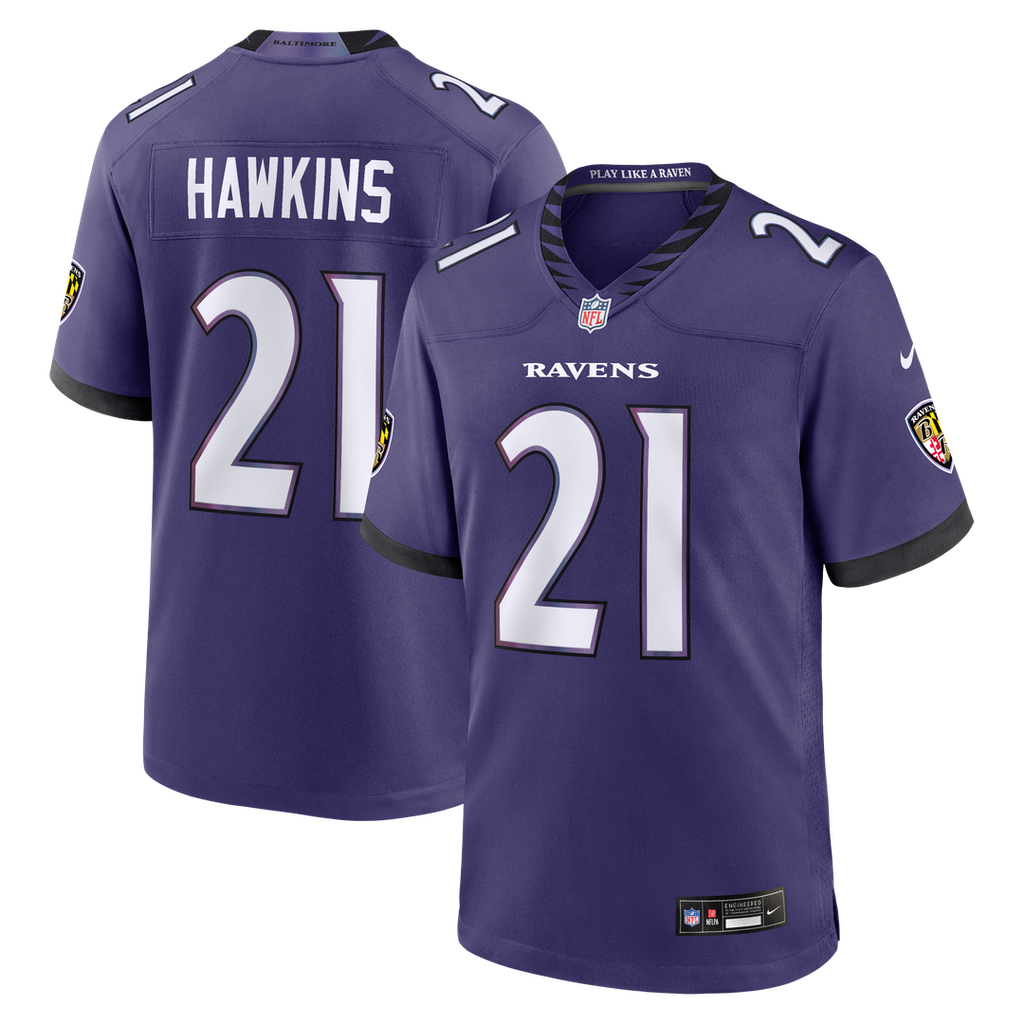 Baltimore Ravens Jaylinn Hawkins Nike Team Game Jersey - Purple