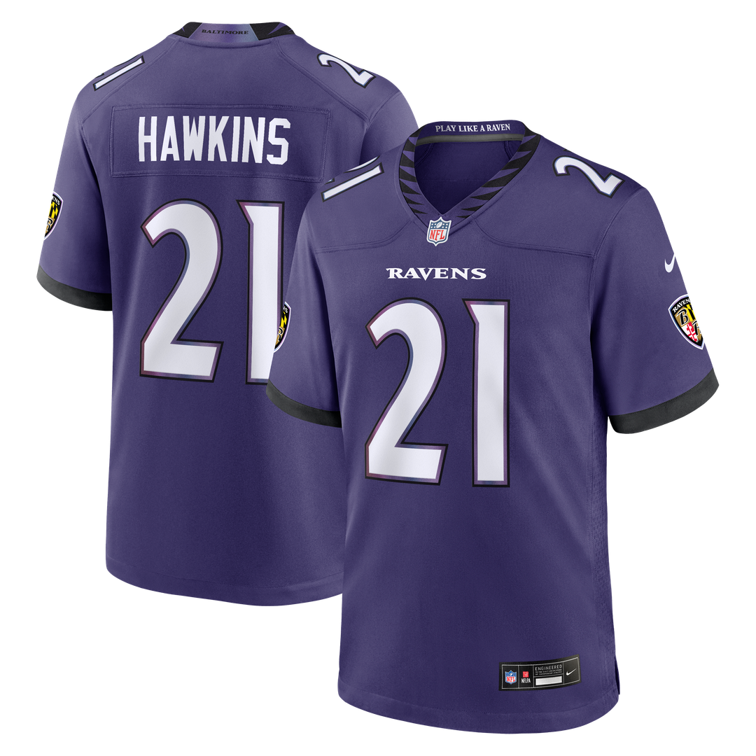 Baltimore Ravens Jaylinn Hawkins Nike Team Game Jersey - Purple