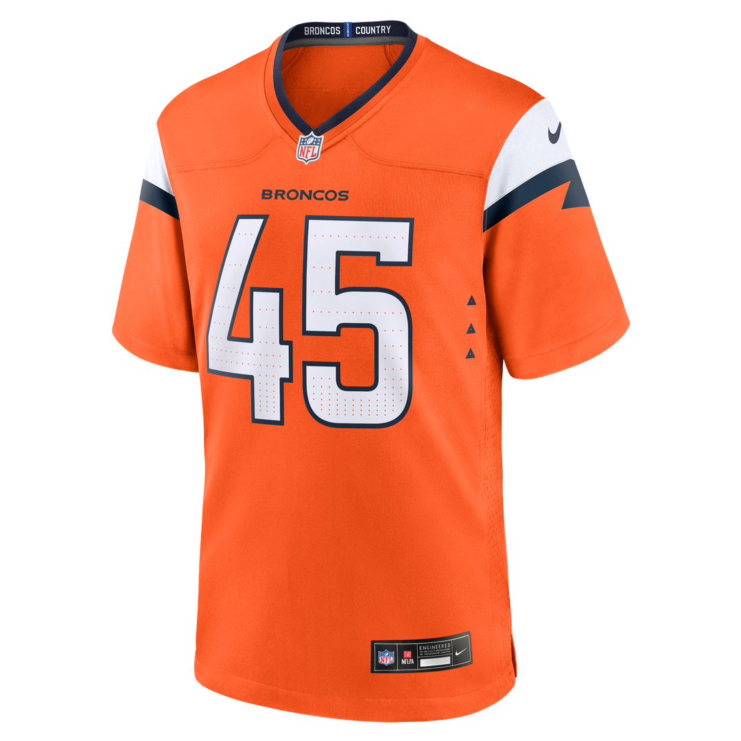 Denver Broncos Nate Adkins Nike Team Game Jersey - Orange