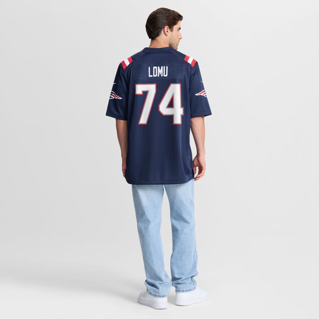 New England Patriots Caleb Lomu Nike Team Game Jersey - Navy
