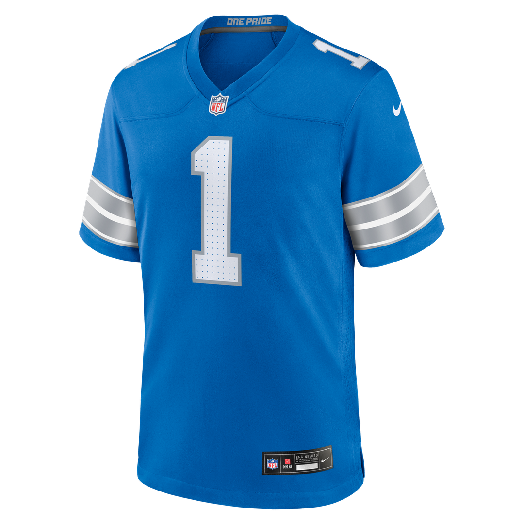Detroit Lions Number 1 Dad Nike Game Jersey - Blue