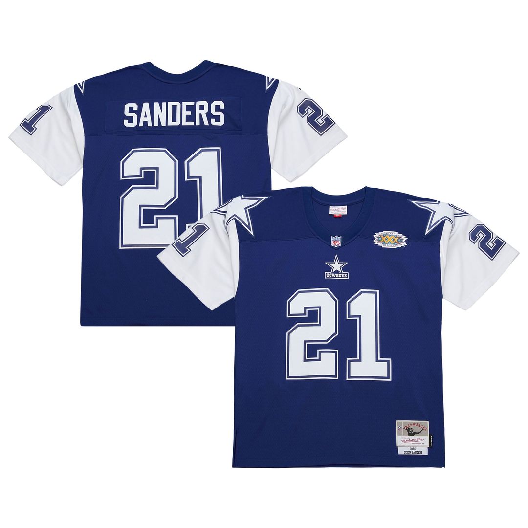 Dallas Cowboys Deion Sanders Mitchell & Ness 1995 Legacy Replica Jersey - Navy