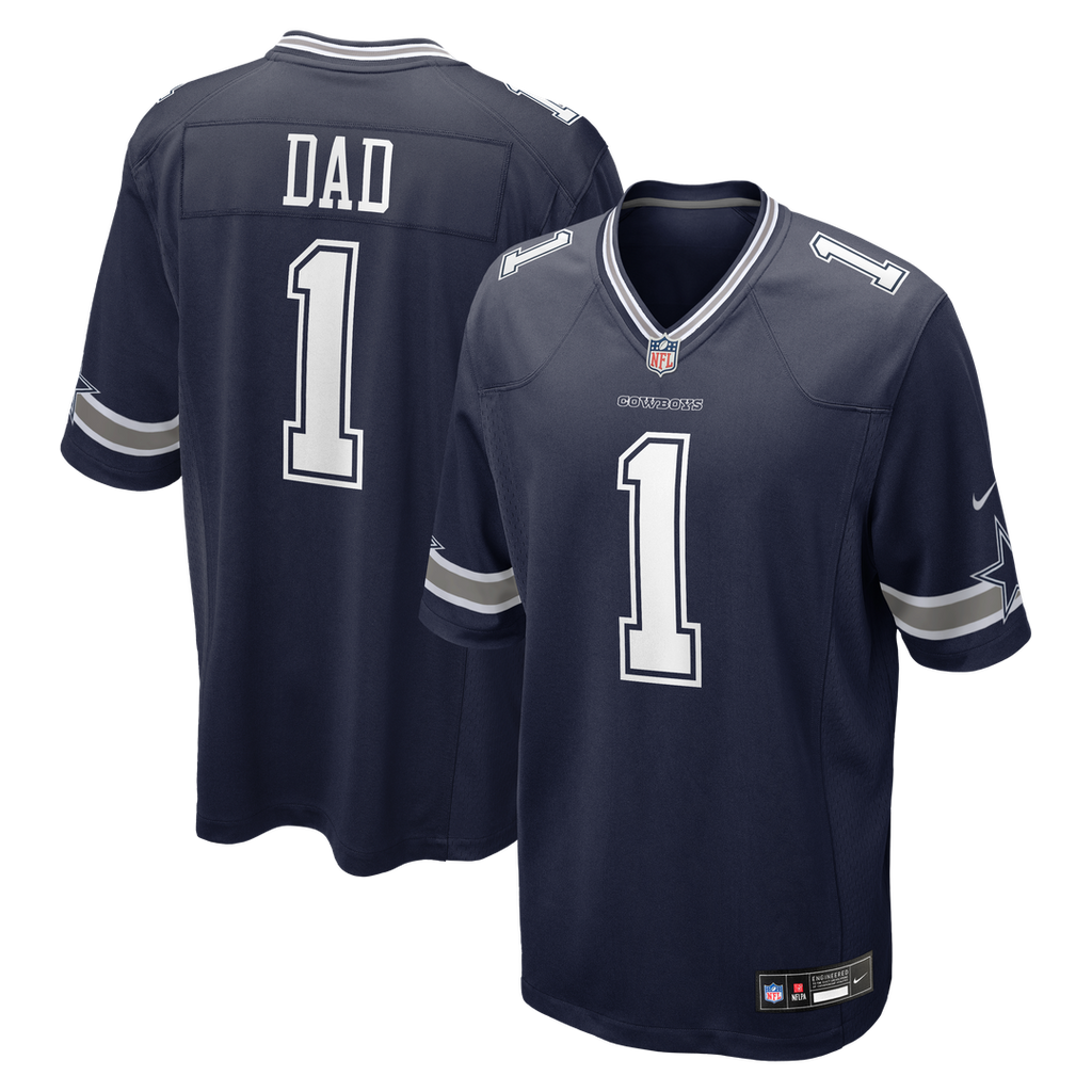 Dallas Cowboys Number 1 Dad Nike Game Jersey - Navy