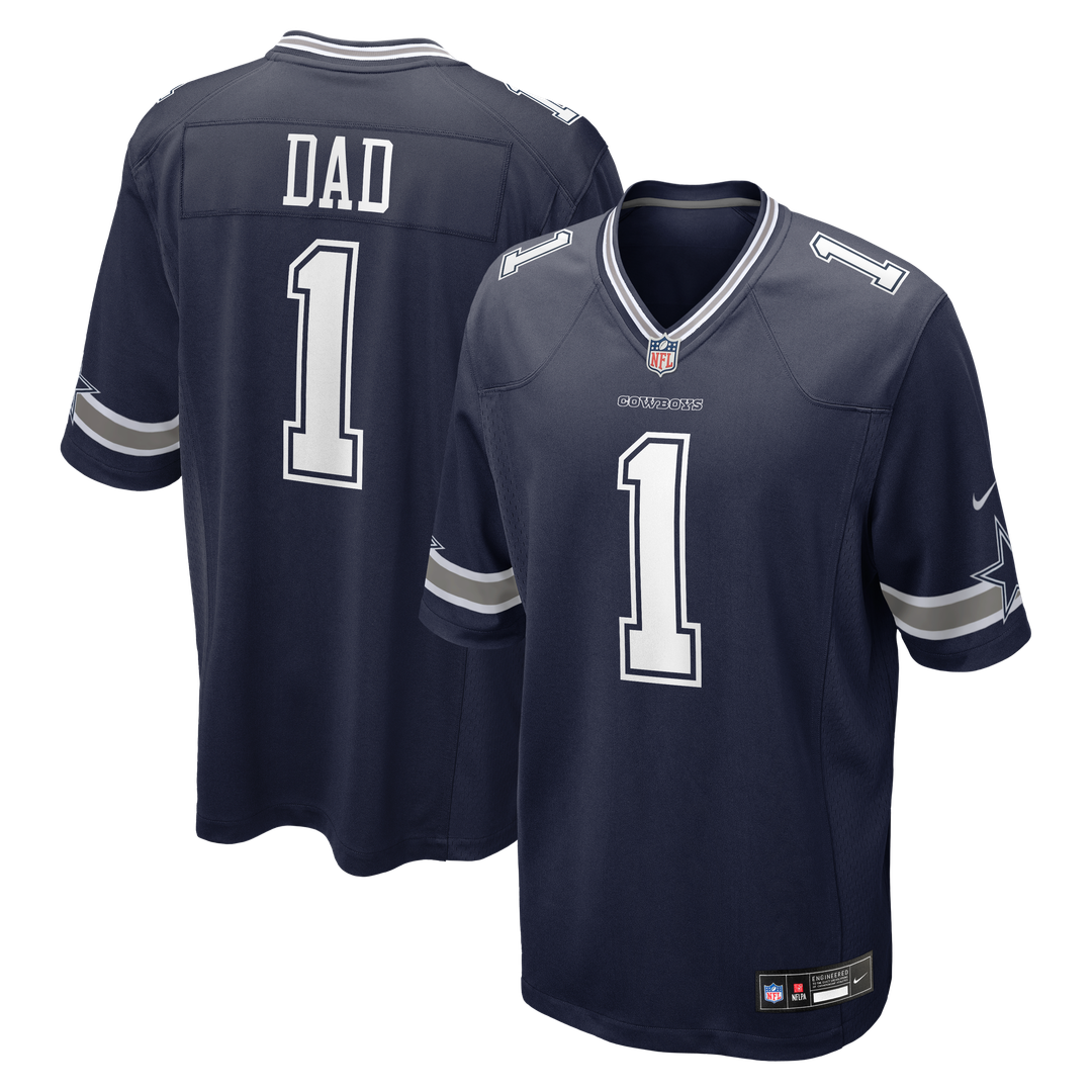 Dallas Cowboys Number 1 Dad Nike Game Jersey - Navy