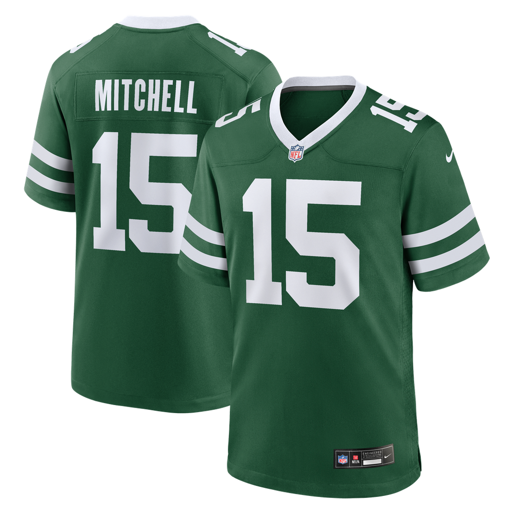 New York Jets Adonai Mitchell Nike Team Game Jersey - Legacy Green