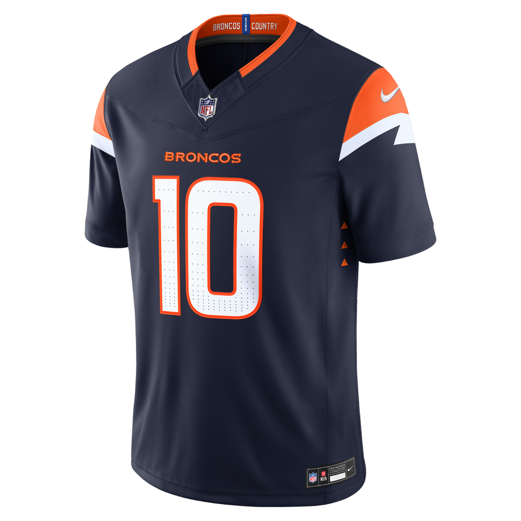 Denver Broncos Bo Nix Nike Vapor F.U.S.E. Stitched Limited Jersey - White