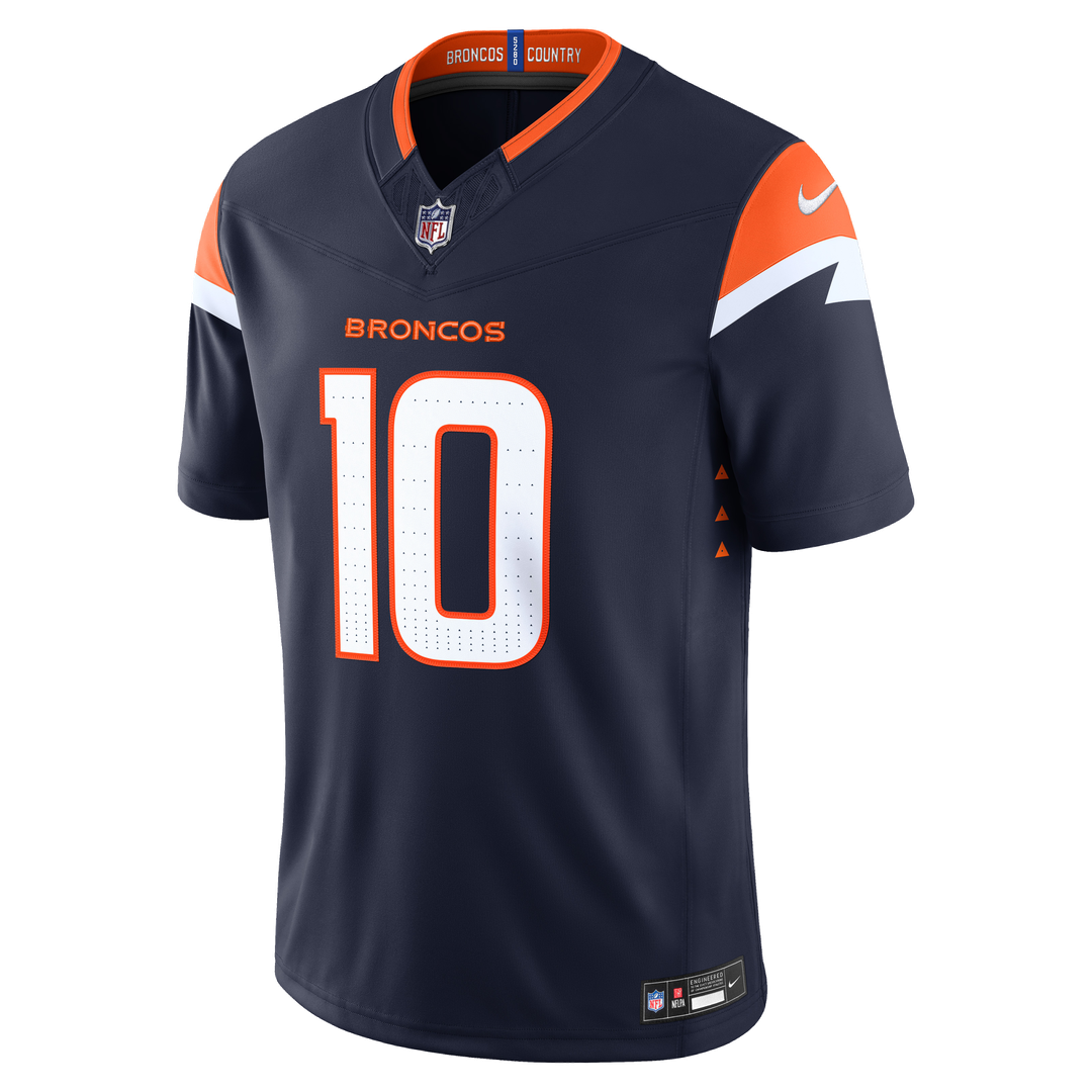 Denver Broncos Bo Nix Nike Vapor F.U.S.E. Stitched Limited Jersey - White