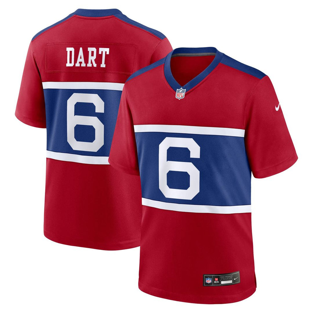 New York Giants Jaxson Dart Nike Alternate Century Red Game Jersey - Red