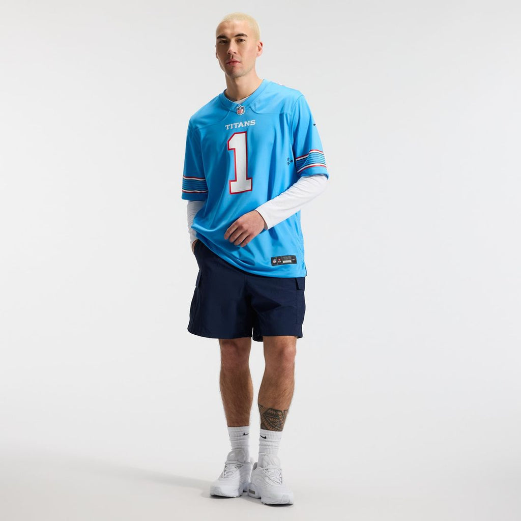 Tennessee Titans Cameron Ward Nike Game Jersey - Light Blue