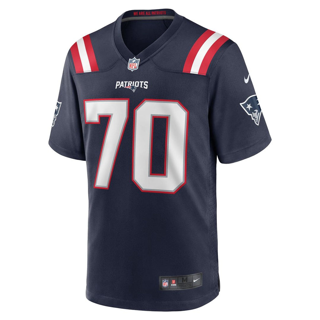 New England Patriots Caedan Wallace Nike Game Jersey - Navy