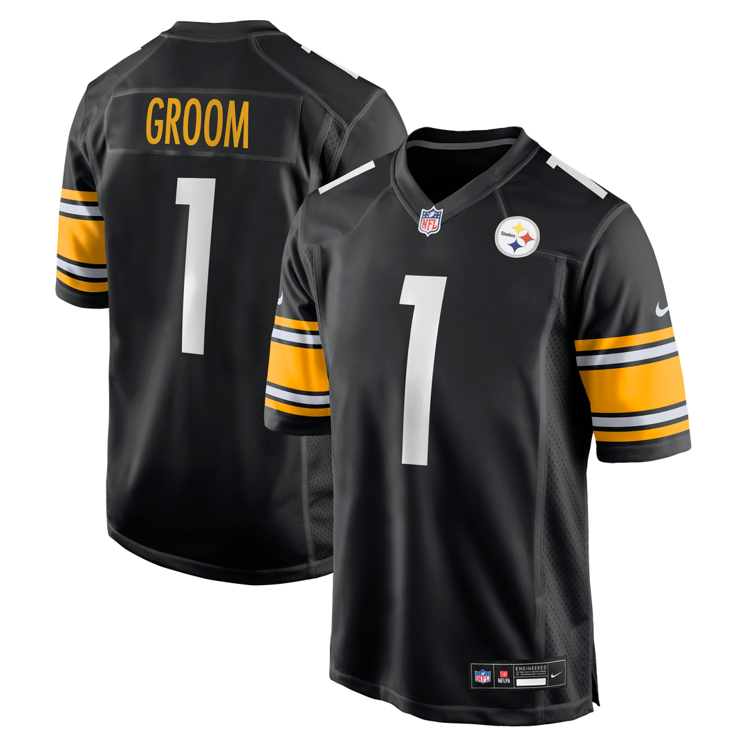 Pittsburgh Steelers Number 1 Groom Nike Game Jersey - Black