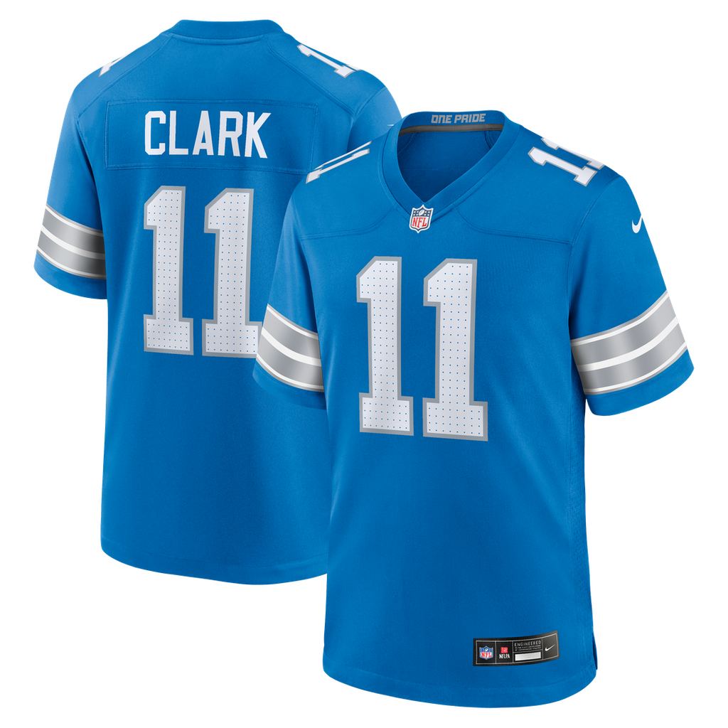 Detroit Lions Damone Clark Nike Team Game Jersey - Blue