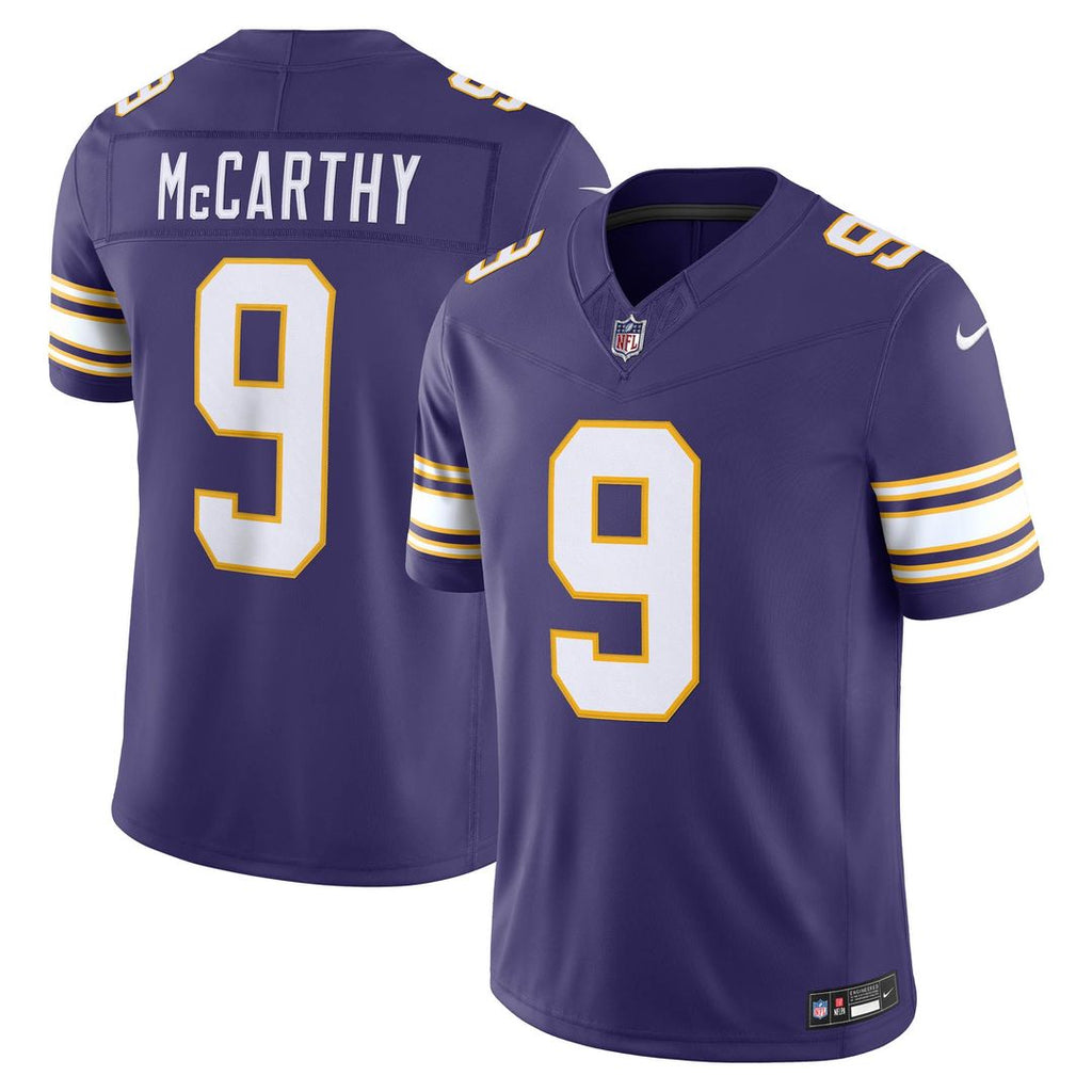 Minnesota Vikings J.J. McCarthy Nike Alternate Classic Vapor F.U.S.E. Stitched Limited Jersey - Purple