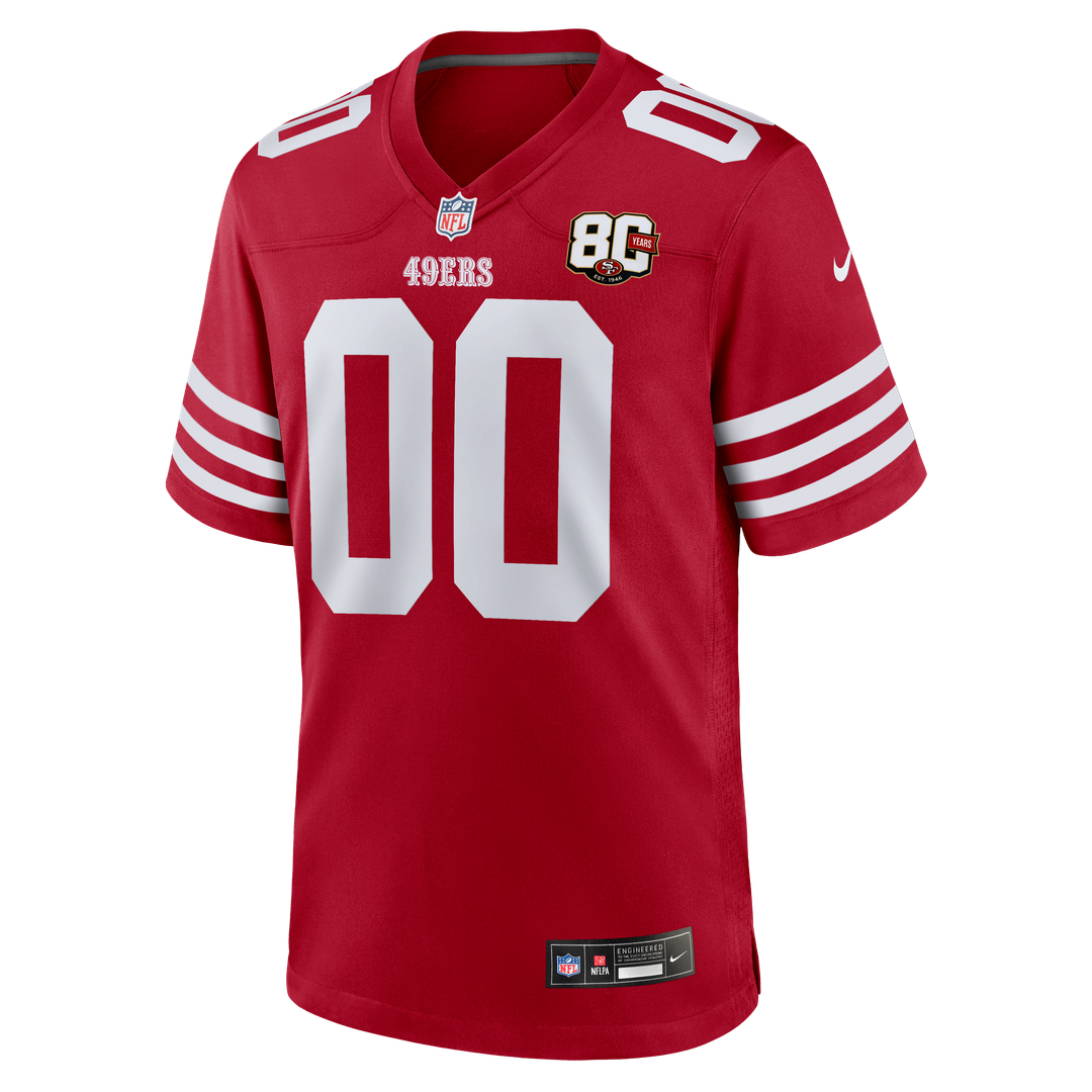 San Francisco 49ers Nike 80th Anniversary Custom Game Jersey - Scarlet