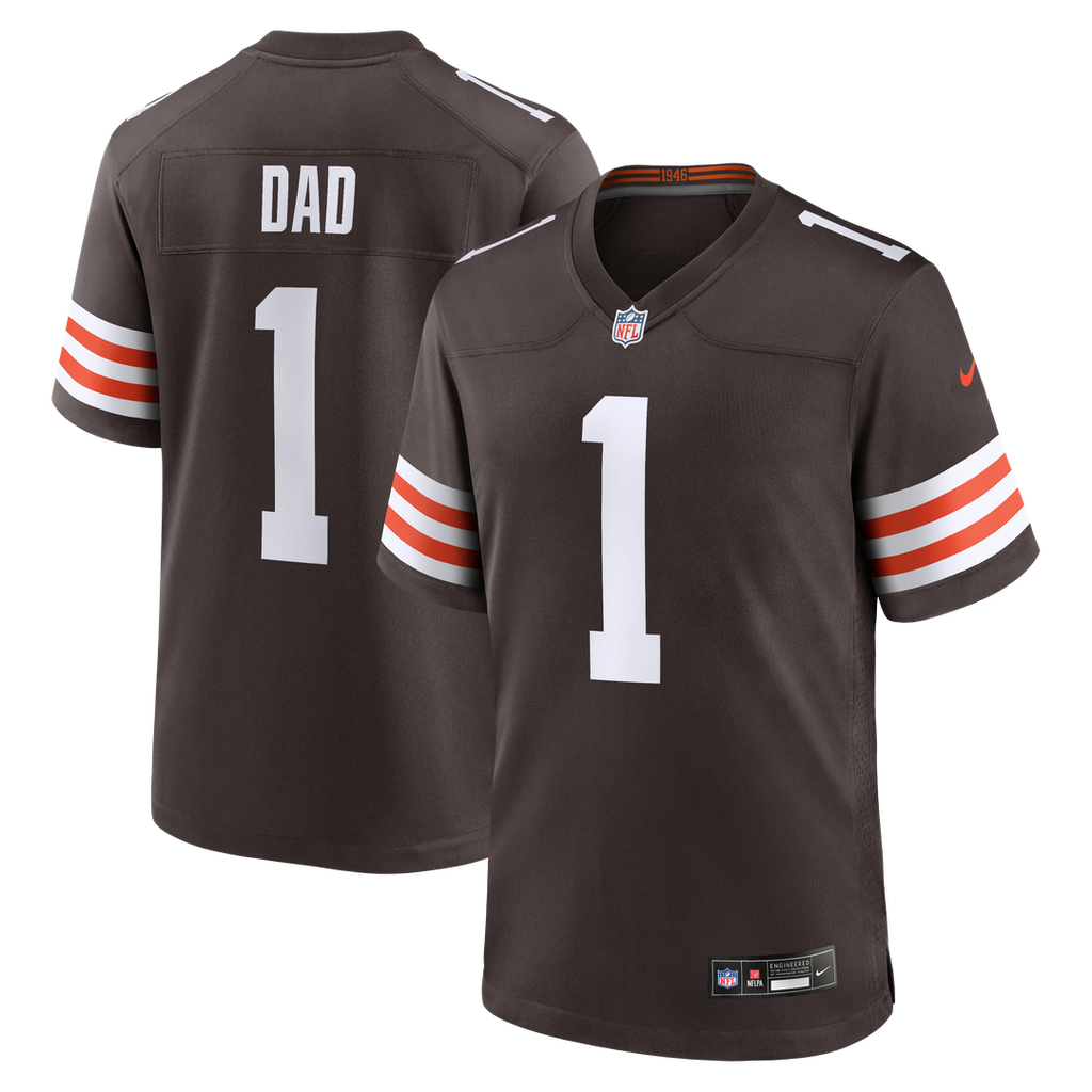 Cleveland Browns Number 1 Dad Nike Game Jersey - Brown