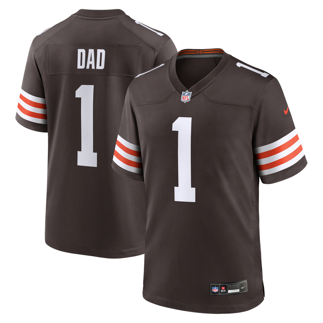 Cleveland Browns Number 1 Dad Nike Game Jersey - Brown