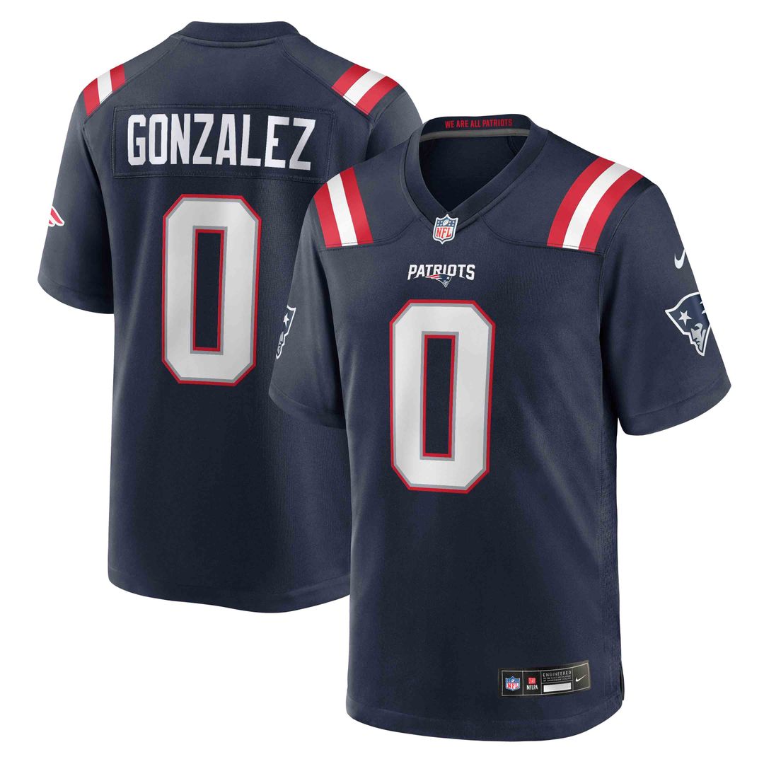 New England Patriots Christian Gonzalez Nike Team Game Jersey - Navy