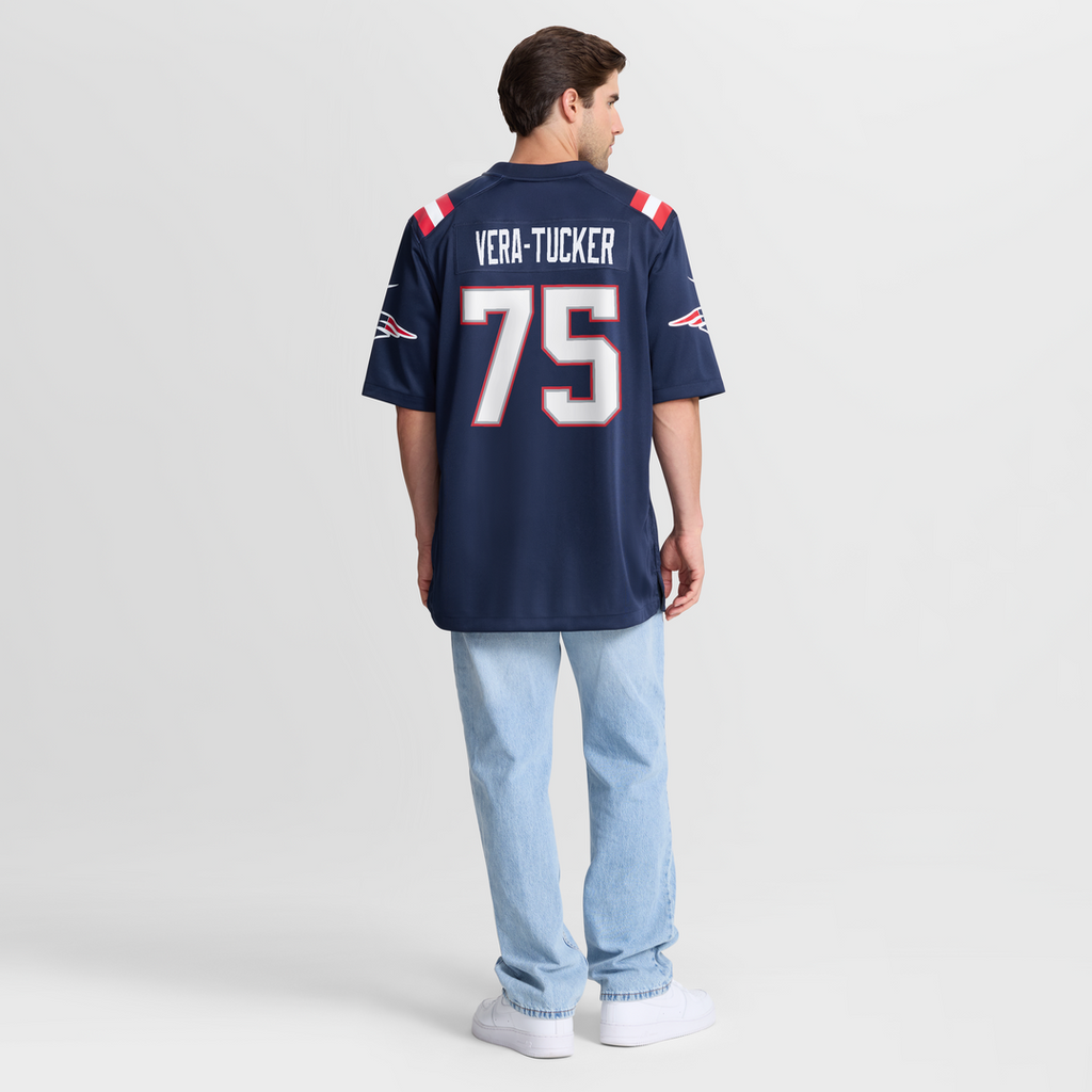 New England Patriots Alijah Vera-Tucker Nike Team Game Jersey - Navy