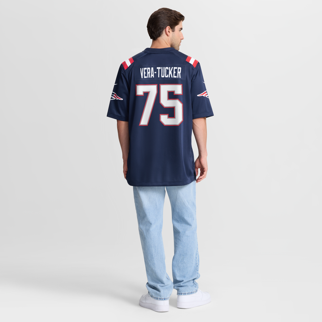 New England Patriots Alijah Vera-Tucker Nike Team Game Jersey - Navy
