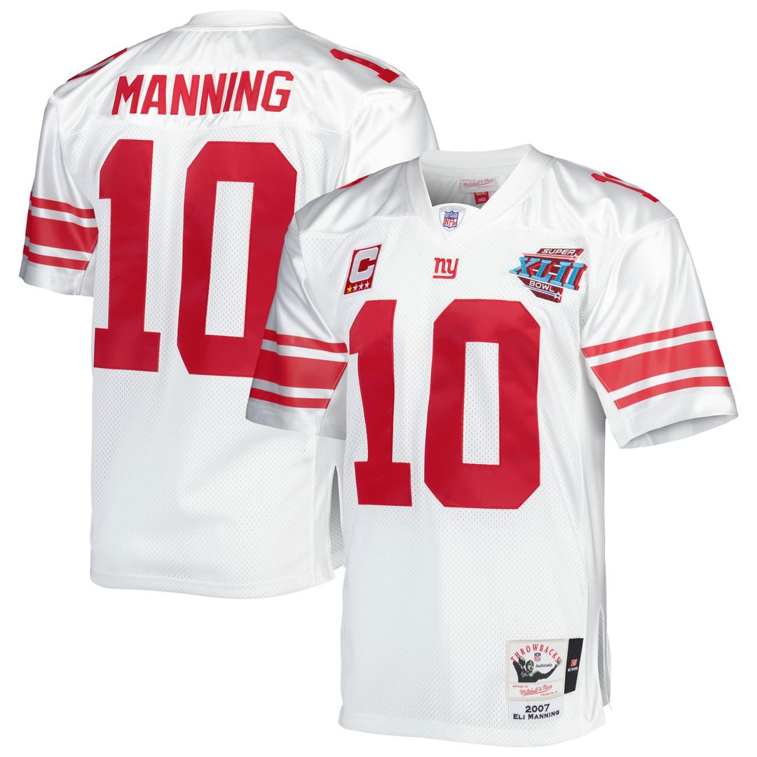 New York Giants 2007 Eli Manning Mitchell & Ness Authentic Throwback Retired Player Jersey - White
