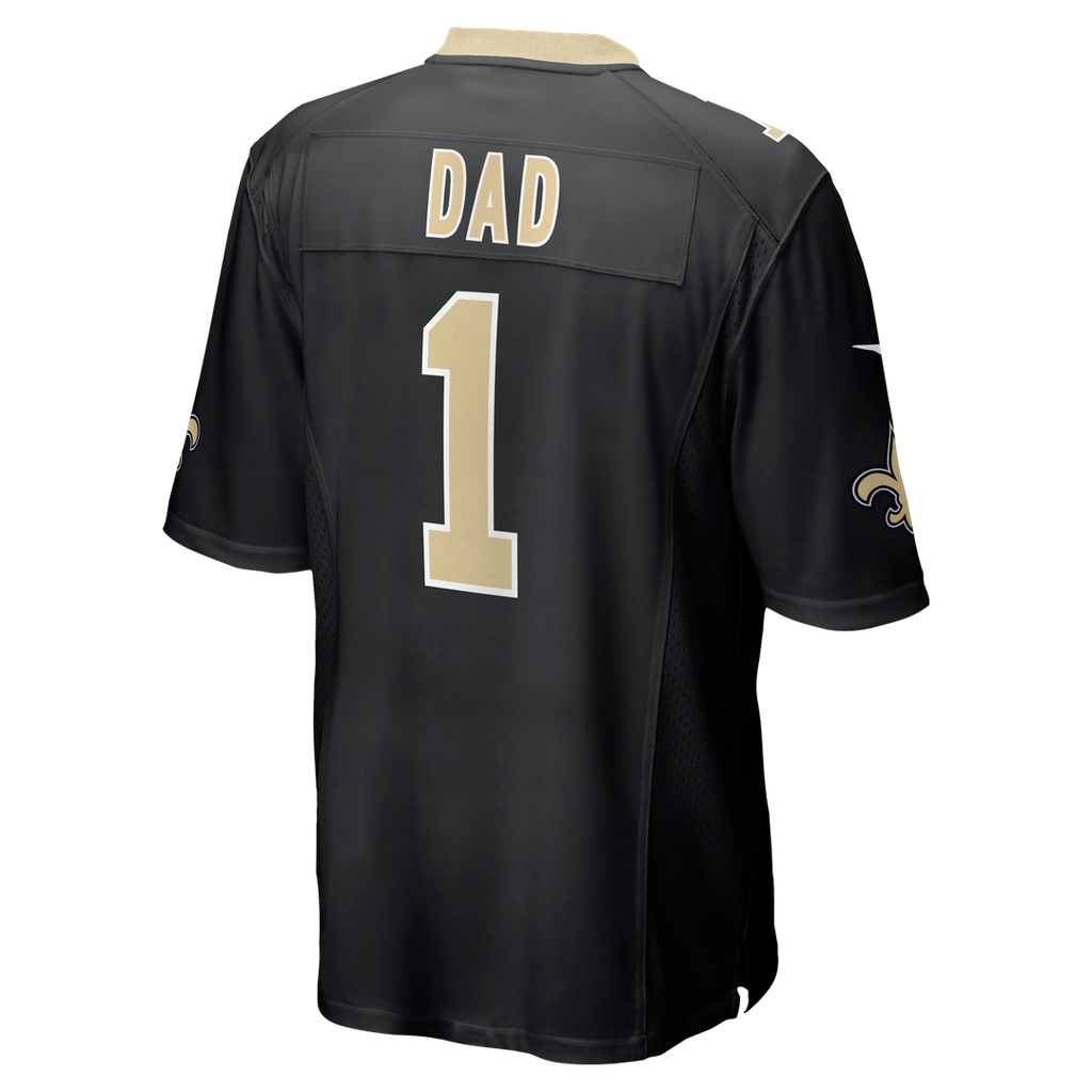 New Orleans Saints Number 1 Dad Nike Game Jersey - Black