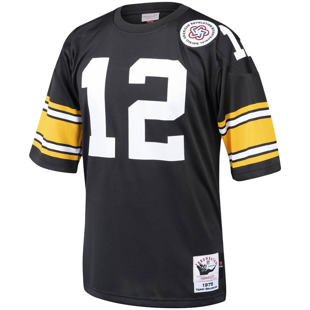 Pittsburgh Steelers Terry Bradshaw Mitchell & Ness Authentic Throwback Retired Player Jersey - Black