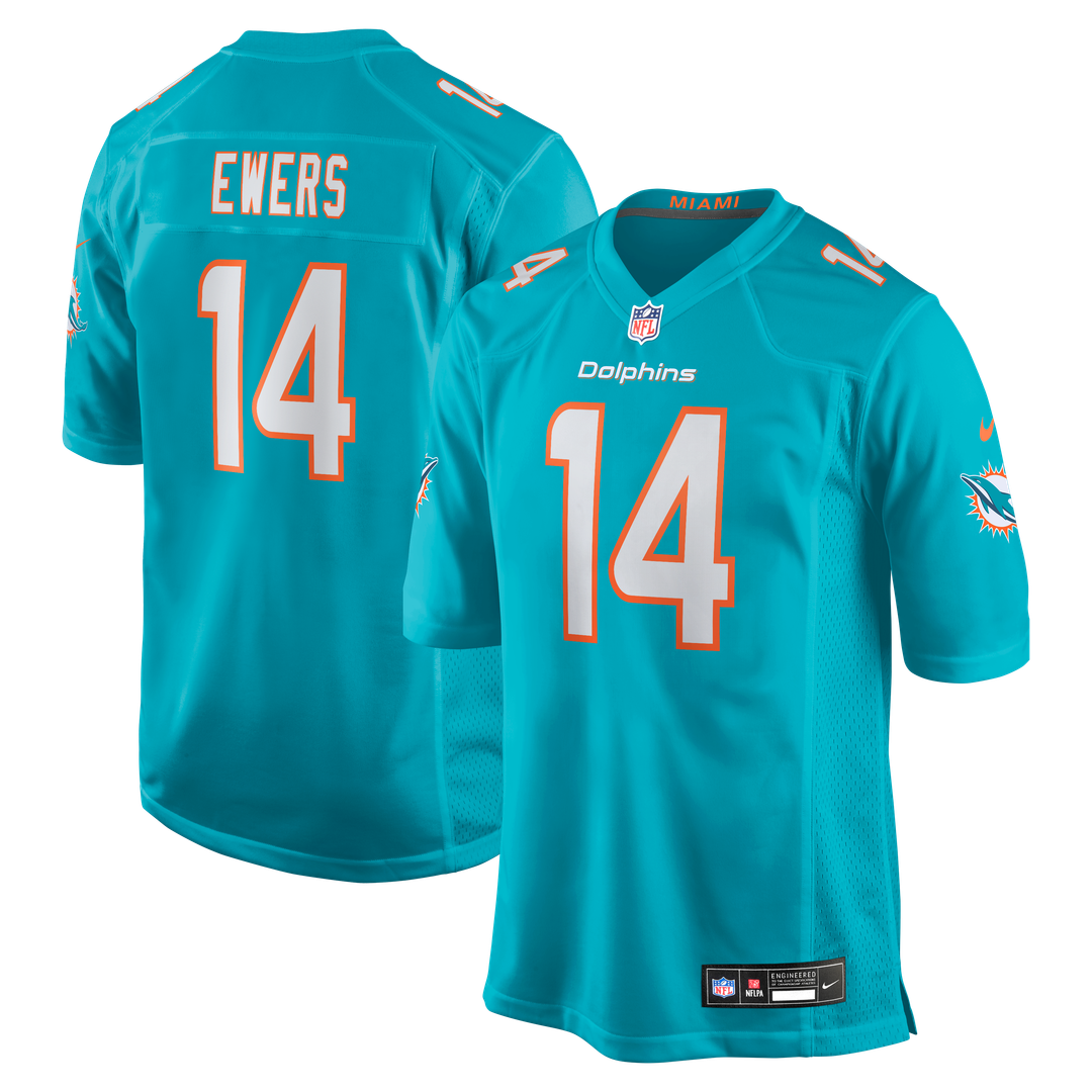 Miami Dolphins Quinn Ewers Nike Team Game Jersey - Aqua
