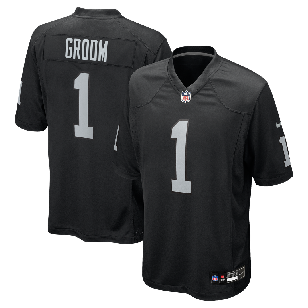 Las Vegas Raiders Number 1 Groom Nike Game Jersey - Black