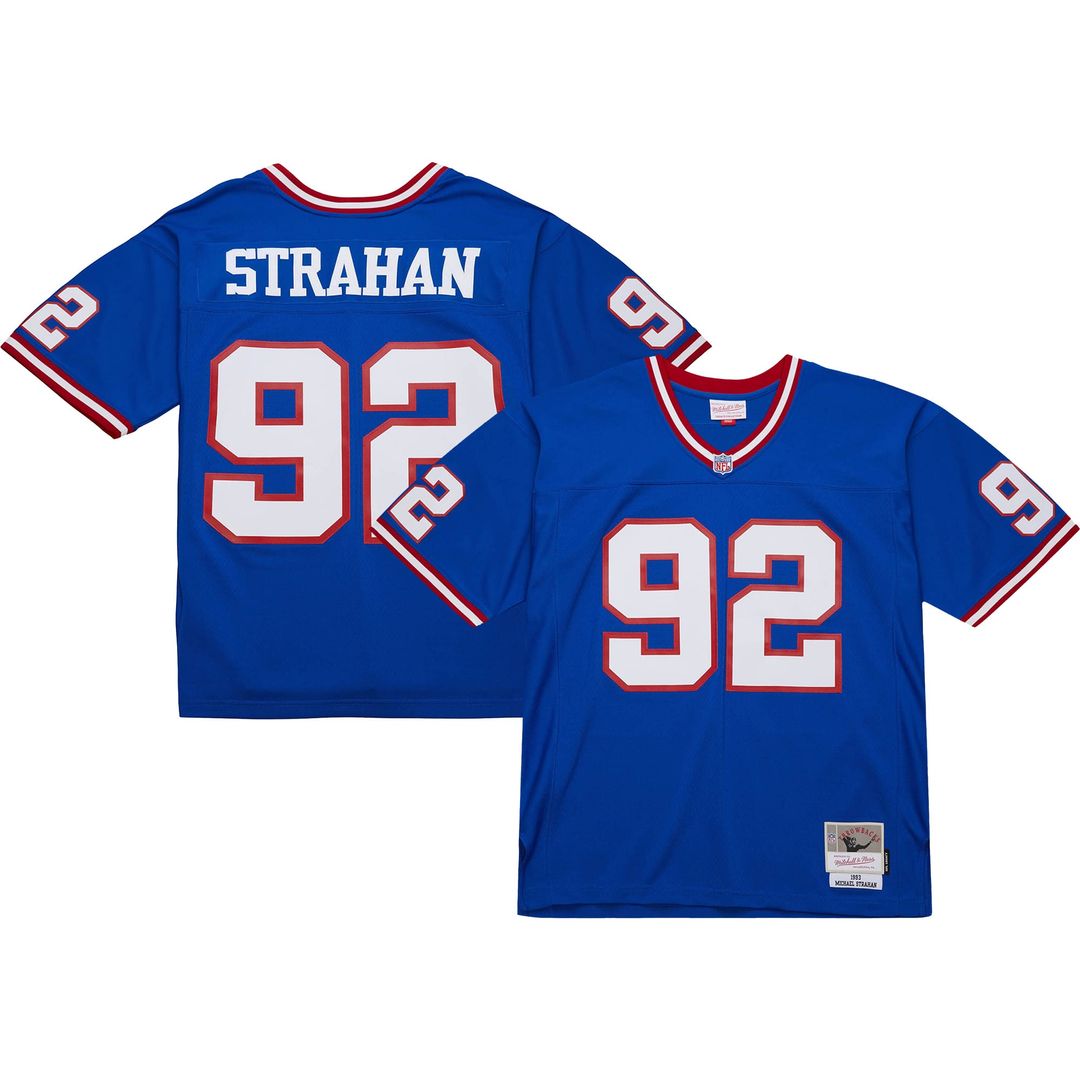 New York Giants Michael Strahan Mitchell & Ness Big & Tall 1993 Retired Player Replica Jersey - Royal