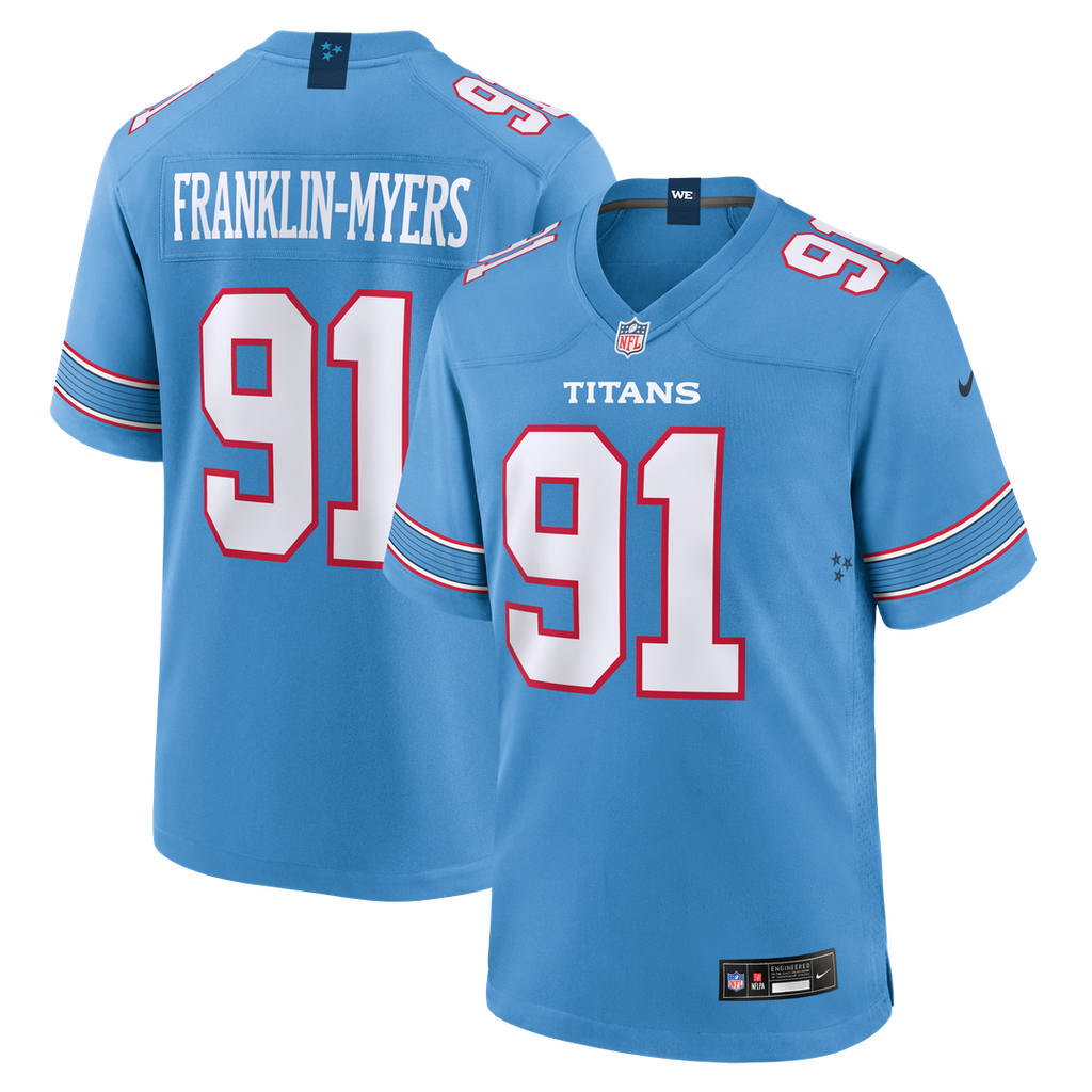 Tennessee Titans John Franklin-Myers Nike Team Game Jersey - Light Blue