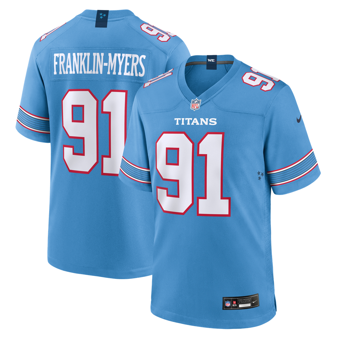 Tennessee Titans John Franklin-Myers Nike Team Game Jersey - Light Blue