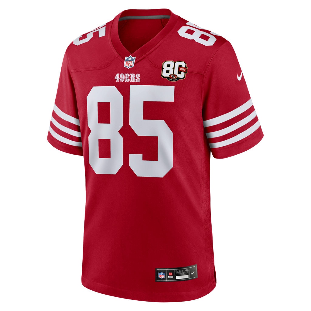 San Francisco 49ers George Kittle Nike 80th Anniversary Game Jersey - Scarlet
