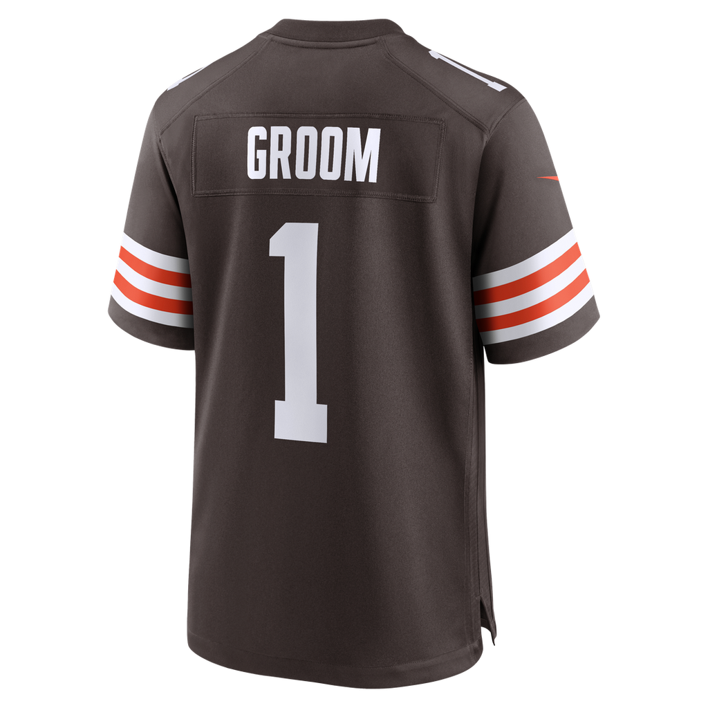 Cleveland Browns Number 1 Groom Nike Game Jersey - Brown