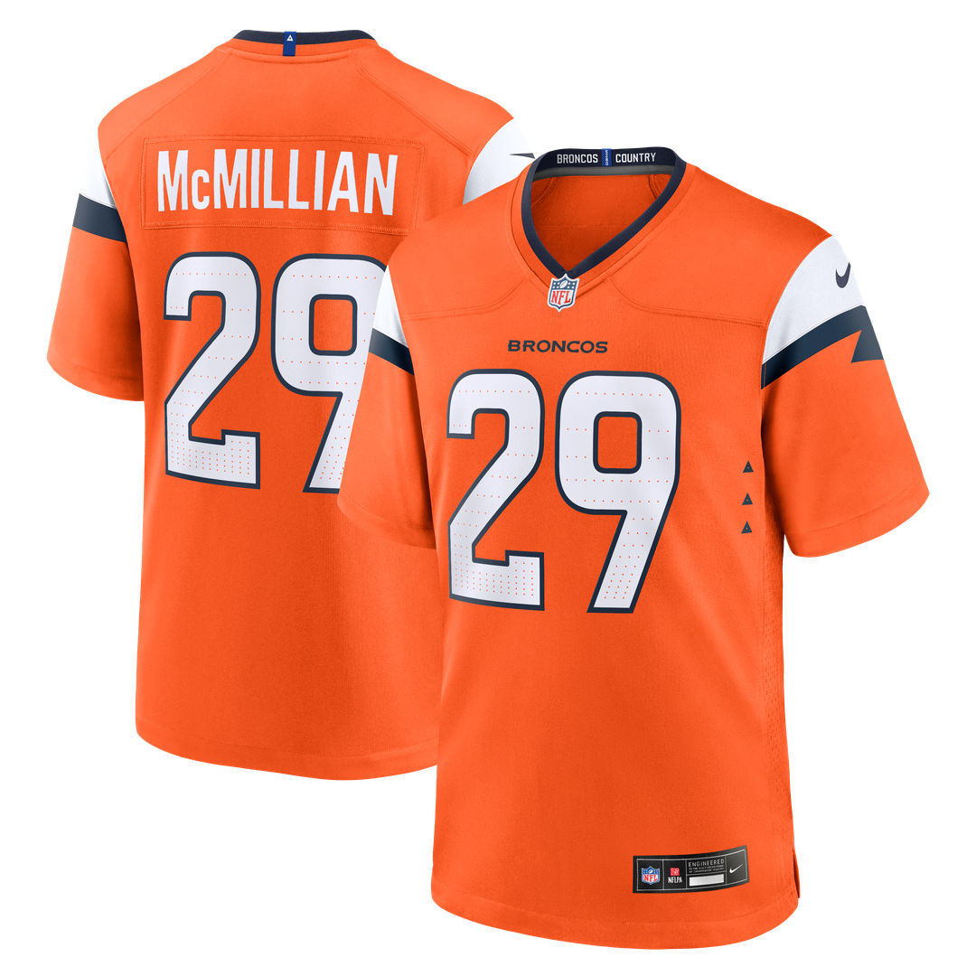 Denver Broncos Ja'Quan McMillian Nike Team Game Jersey - Orange