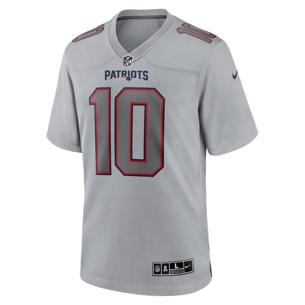 New England Patriots Drake Maye Nike Atmosphere Fashion Game Jersey - Gray