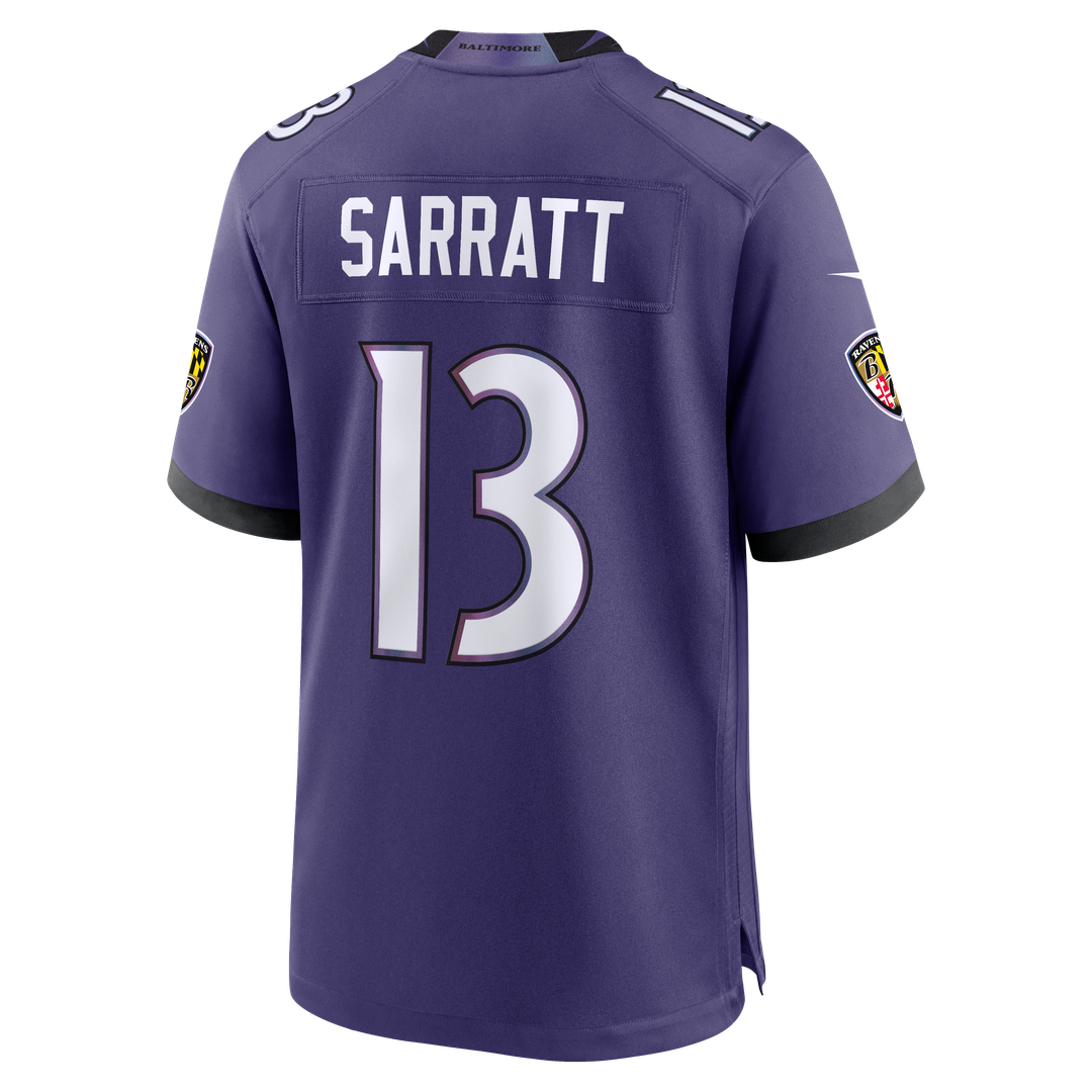 Baltimore Ravens Elijah Sarratt Nike Team Game Jersey - Purple