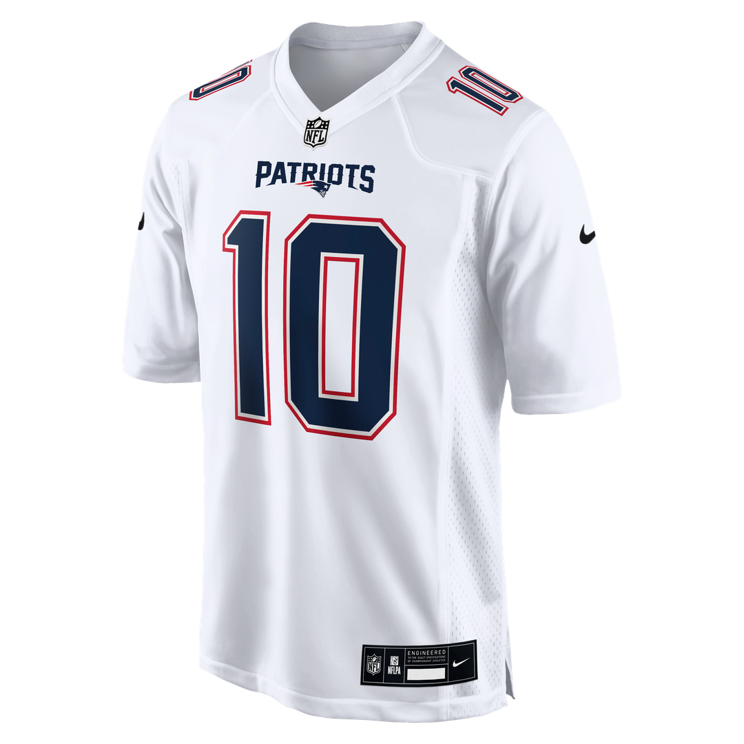 New England Patriots Drake Maye Nike Game Jersey - Tundra White