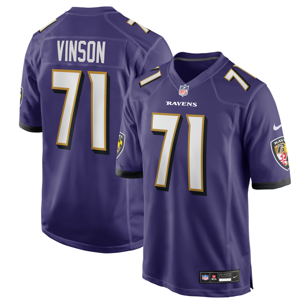 Baltimore Ravens Carson Vinson Nike Team Game Jersey - Purple