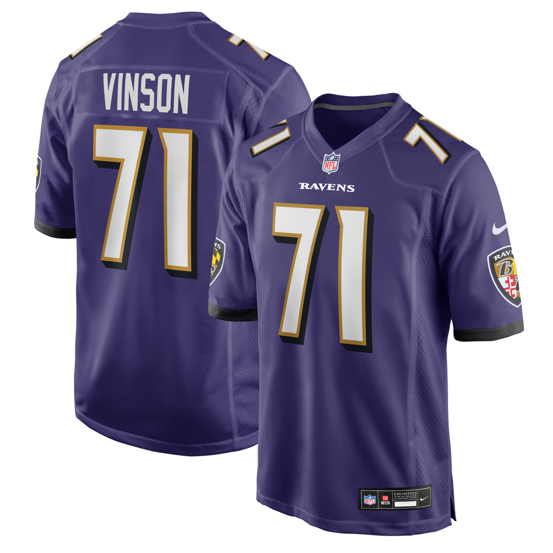 Baltimore Ravens Carson Vinson Nike Team Game Jersey - Purple