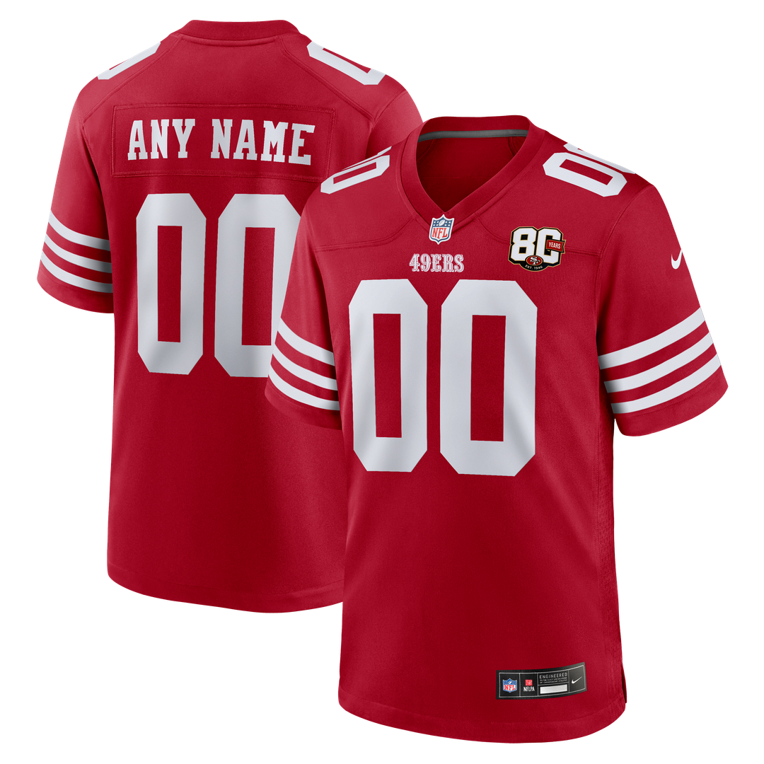 San Francisco 49ers Nike 80th Anniversary Custom Game Jersey - White