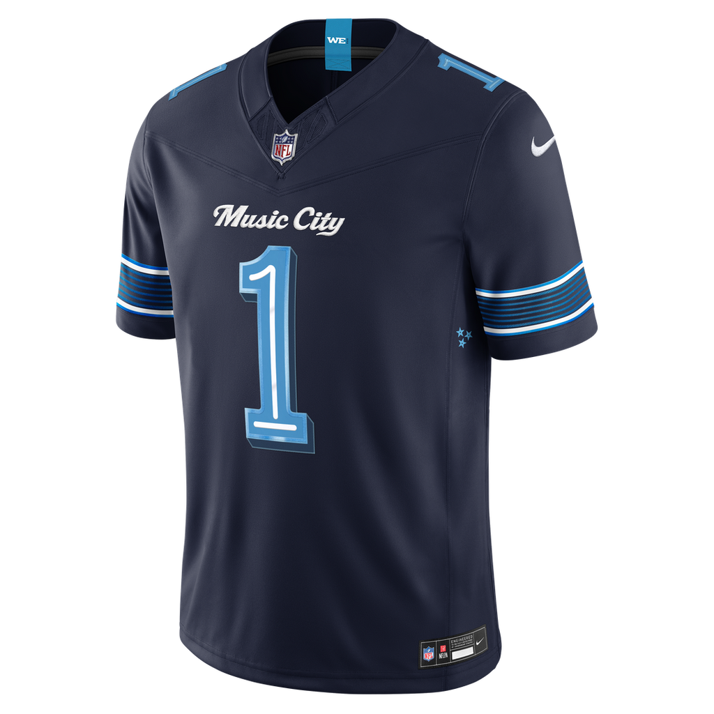 Tennessee Titans Cameron Ward Nike 2026 Rivalries Collection Stitched Limited Jersey - Navy