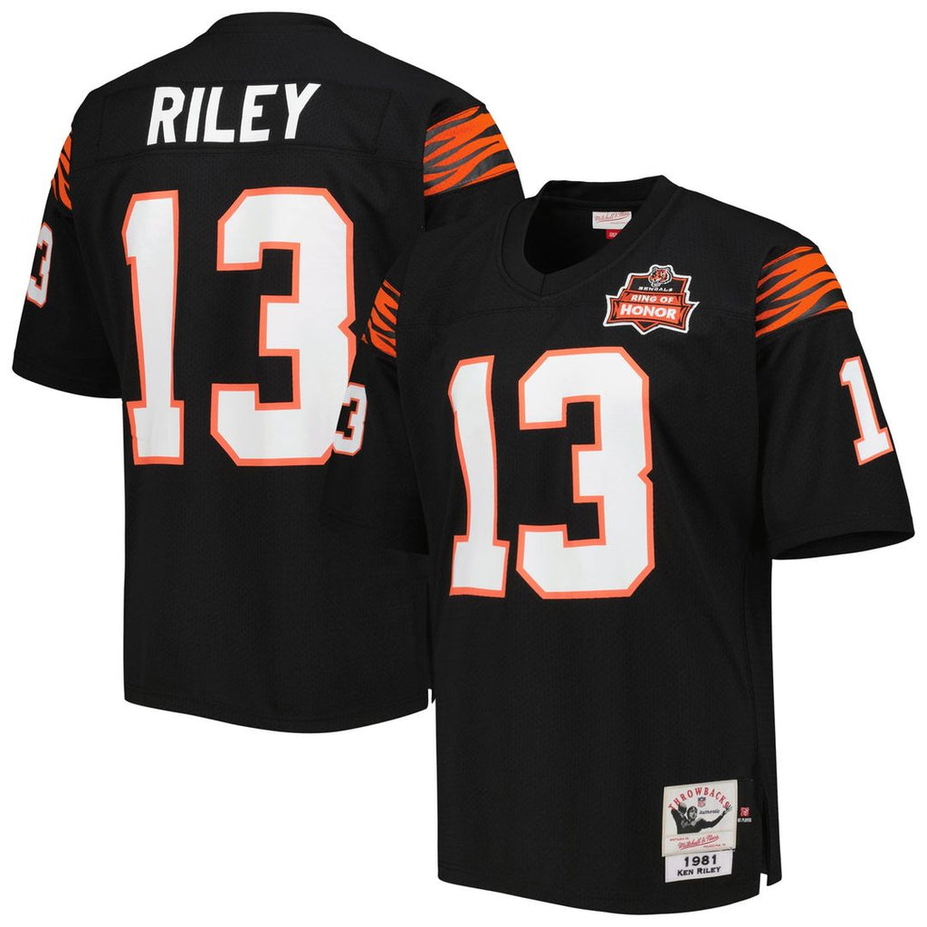 Cincinnati Bengals 1981 Ken Riley Mitchell & Ness Authentic Throwback Retired Player Jersey - Black